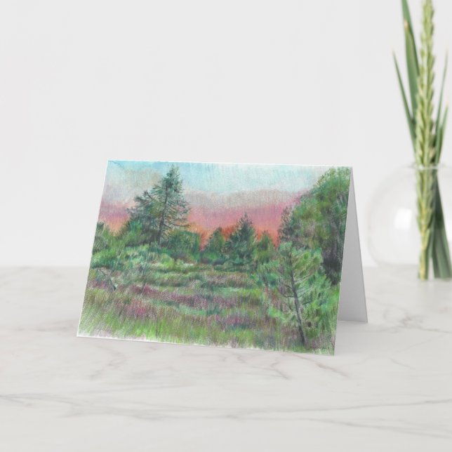 Carte Paysage magnifique Arbres d'art Joyeux anniversair (Devant)