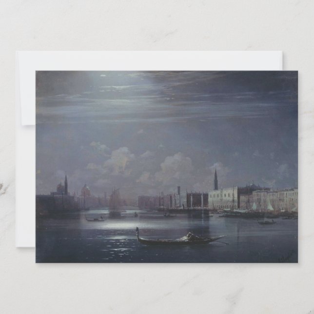 Carte Paysage nocturne à Venise (ville italienne) (Devant)