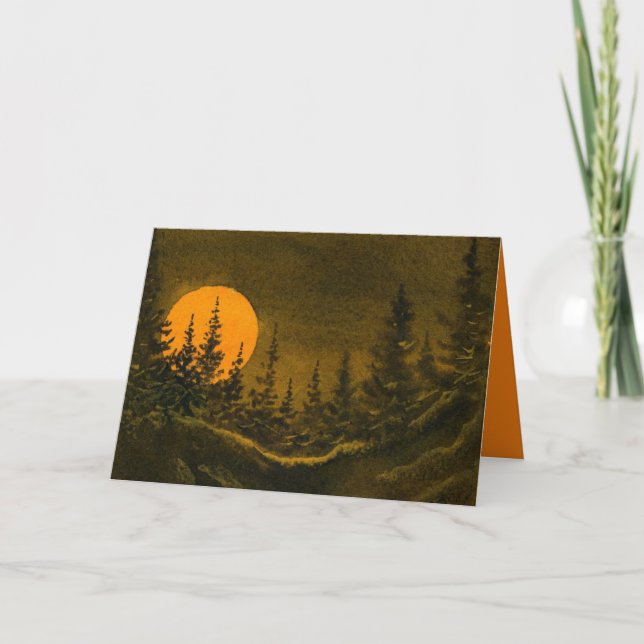 Carte Paysage nocturne, chasse ou moisson (Devant)