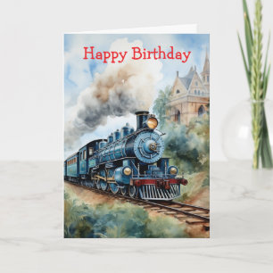 Carte Paysage panoramique avec un train victorien