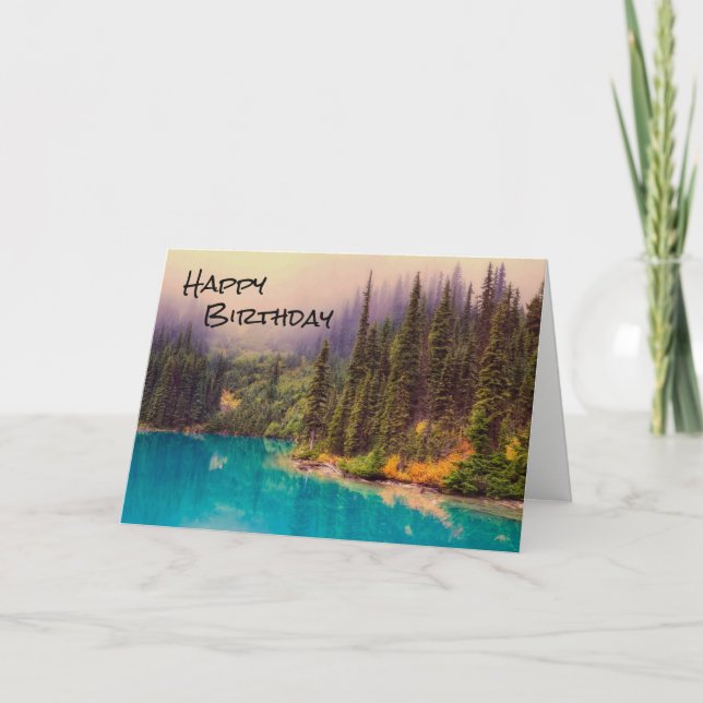 Carte Paysage pittoresque du Nord Rustique Joyeux annive (Devant)
