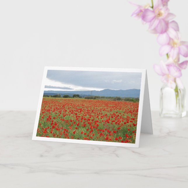 Carte Paysage Poppy Field Mountain (Orchidée)