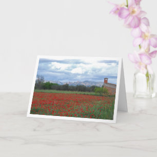 Carte Paysage Poppy Field Mountain