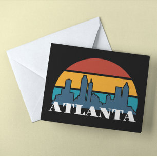 Carte Paysage urbain d'Atlanta Géorgie au coucher du sol