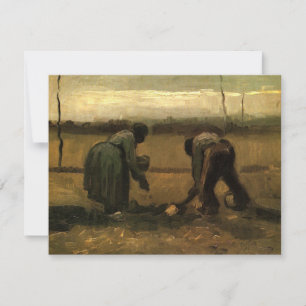 Carte Paysanne plantant des pommes de terre par Vincent 