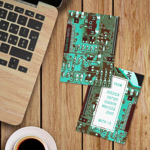 Carte PCB turquoise, circuit imprimé de pièces éle