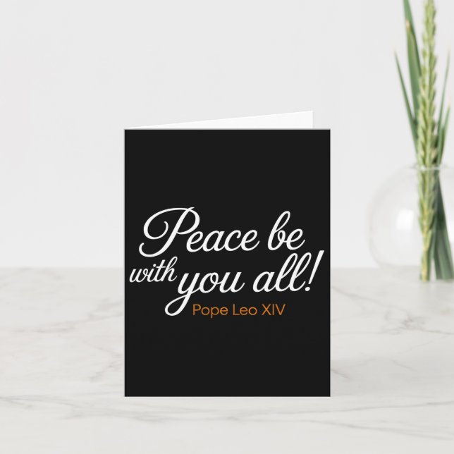 Carte Peace Be With You All Pope Leo Xiv Citation (Devant)