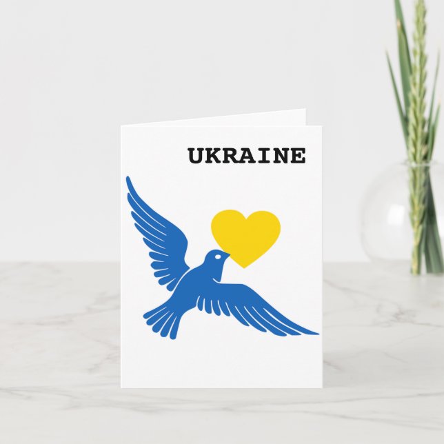 Carte Peace Dove Over Ukraine Grey Card (Devant)
