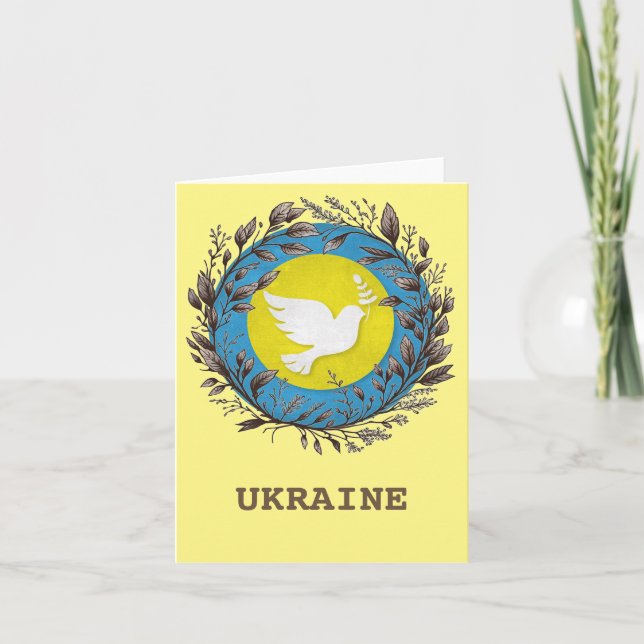 Carte Peace Dove Over Ukraine Grey Card (Devant)