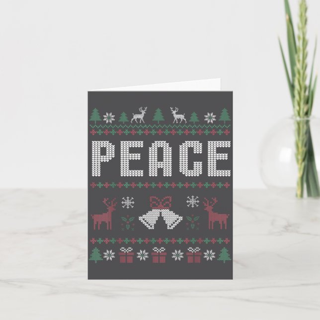 Carte Peace I Come In Peace Couple Matching Ugly Christm (Devant)