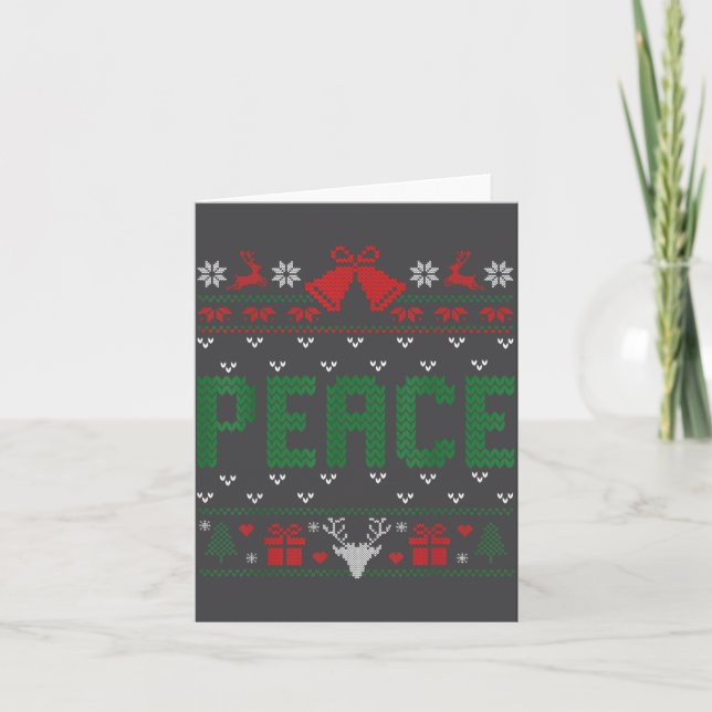 Carte Peace I Come In Peace Couple Matching Ugly Christm (Devant)