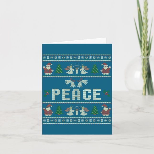 Carte Peace I Come In Peace Couple Matching Ugly Christm (Devant)