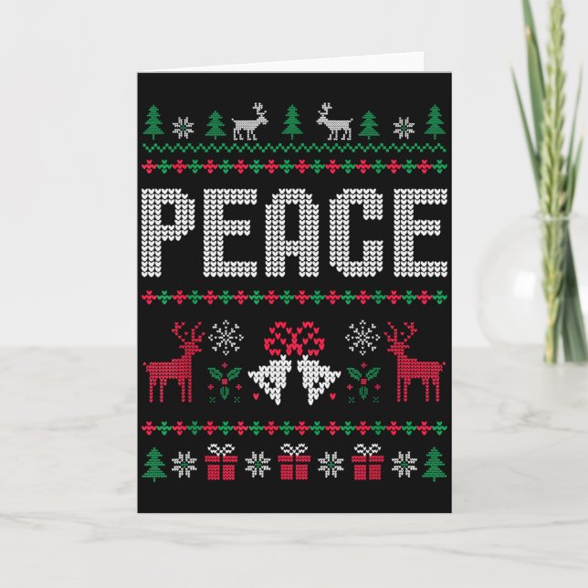 Carte Peace I Come In Peace Matching Couple Ugly Merry C (Devant)
