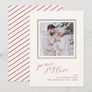 Carte Peace Jove Love Christmas Card Photo de vacances