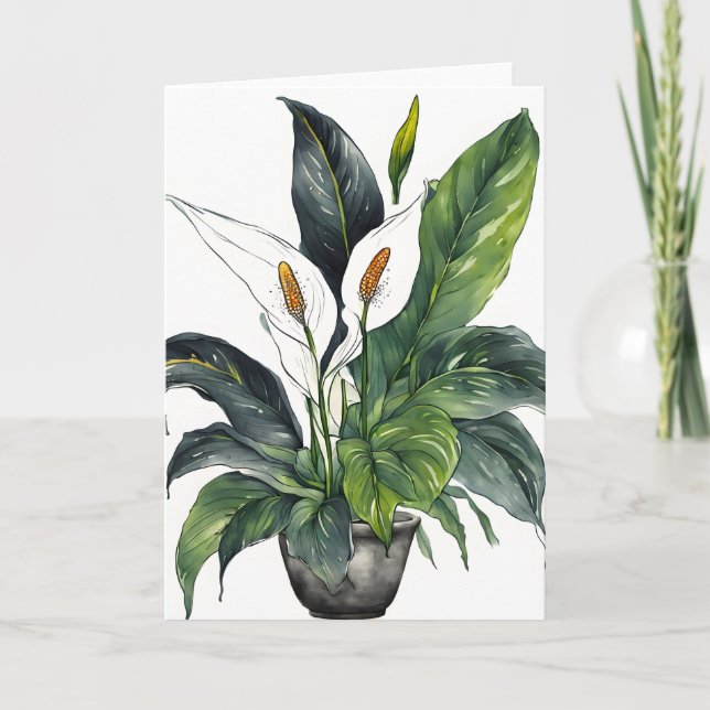 Carte Peace Lily - Watercolor flowers (Devant)