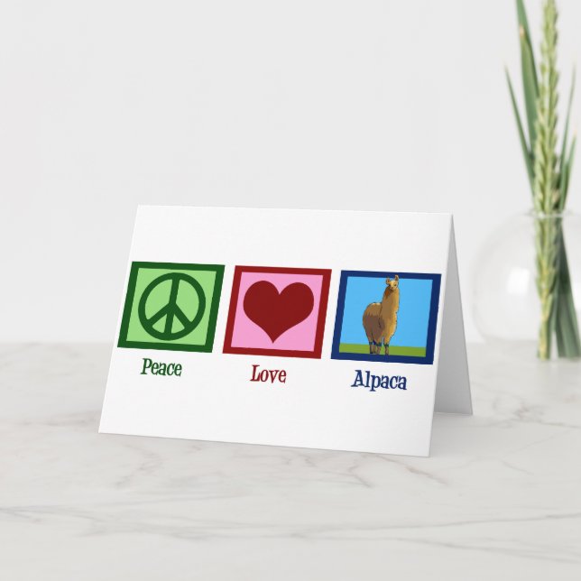 Carte Peace Love Alpaca (Devant)