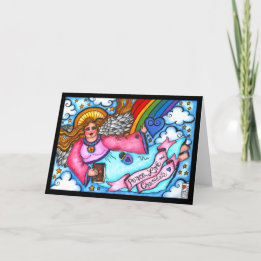 Carte Peace Love and Chocolate Blonde Angel Card