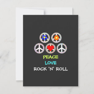 Carte Peace, Love and Rock 'n' Roll,