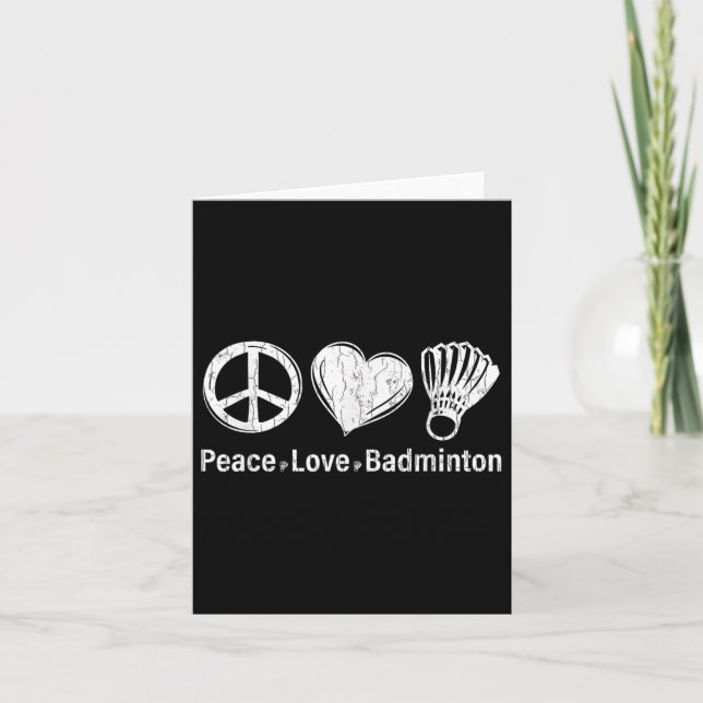 Carte Peace Love Badminton Funny Sports Joueur Entraîneu (Devant)