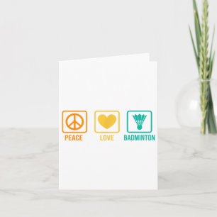 Carte Peace Love Badminton Joueur Badminton Shuttle Spor