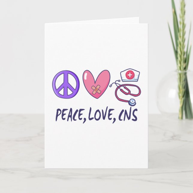 Carte Peace Love CNS Nurse (Devant)