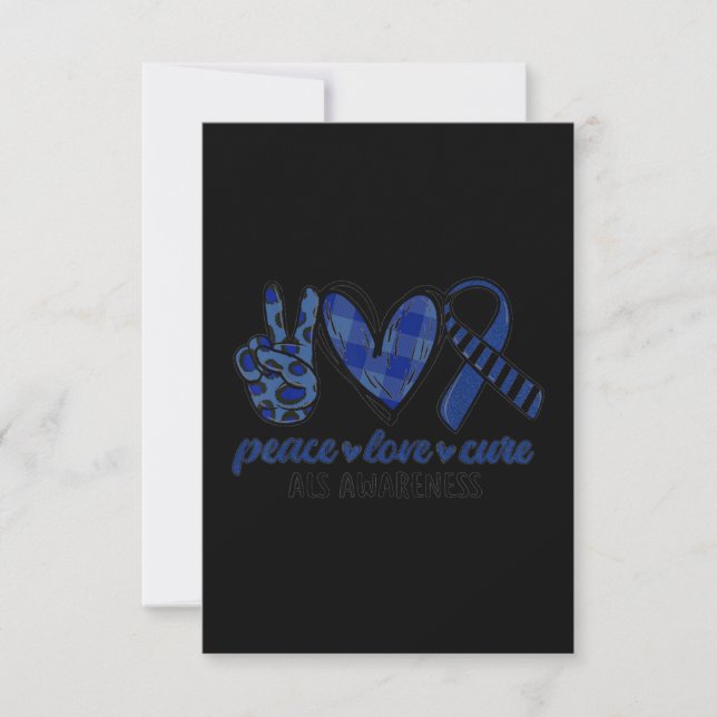 Carte Peace Love Cure ALS Awareness (Devant)