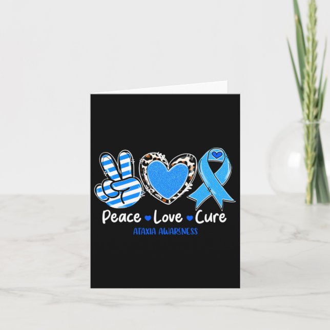 Carte Peace Love Cure Ataxia Sensibilisation Cadeaux 1 (Devant)