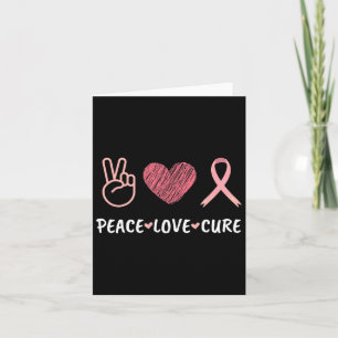 Carte Peace Love Cure Cancer du sein Sensibilisation Fem