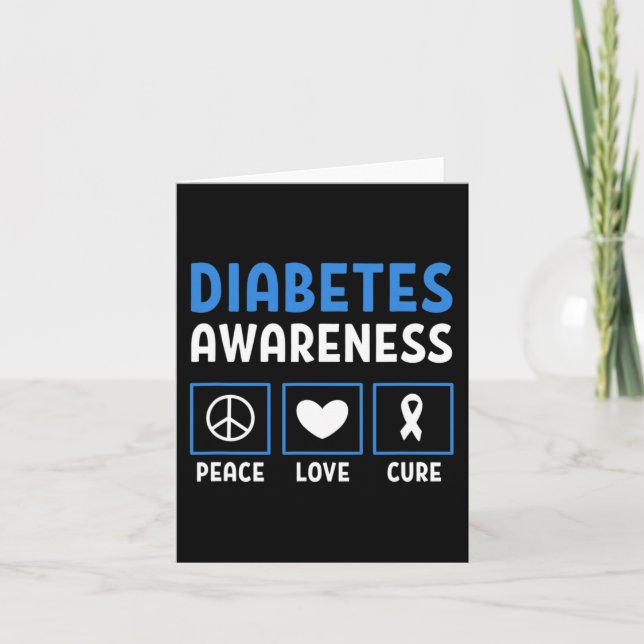 Carte Peace Love Cure Diabetes Sensibilisation 3 (Devant)