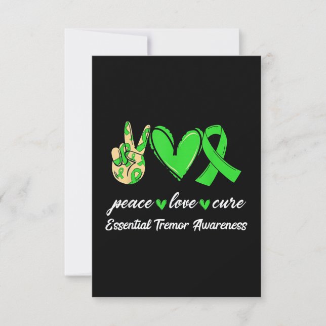 Carte Peace Love Cure Green Ribbon Essential Tremor (Devant)