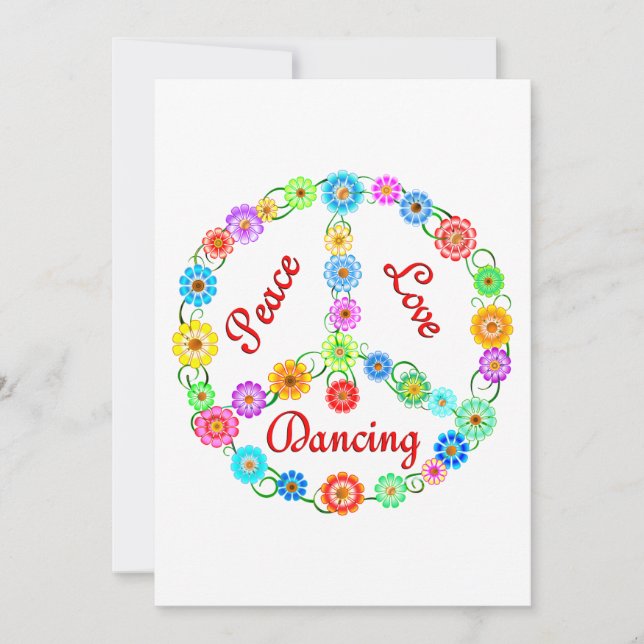 Carte Peace Love Dancing (Devant)