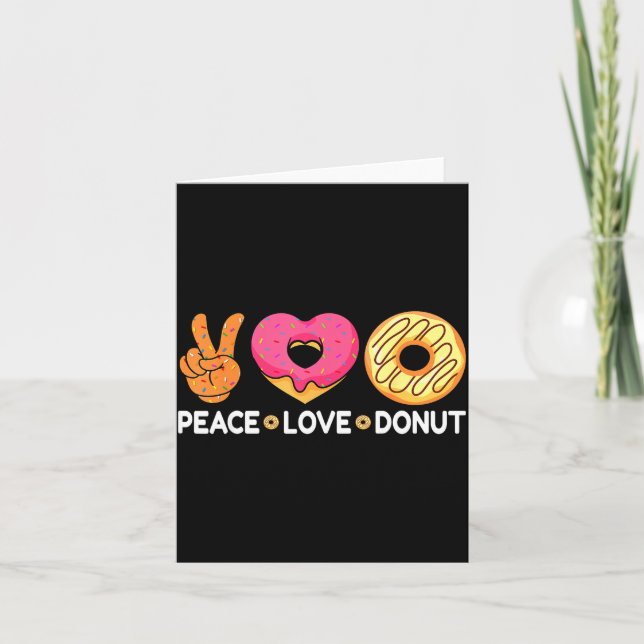 Carte Peace Love Donut - Doughnut Lover's For Men Women  (Devant)