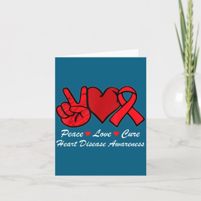 Carte Peace Love Heart Disease Awareness Chd Suprt Wear  (Devant)