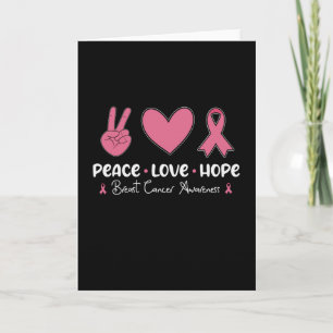 Carte Peace Love Hope Matching Cancer du sein Sensibilis