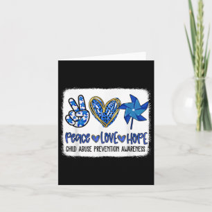 Carte Peace Love Hope Pinwheel Blue Child Abuse Preventi
