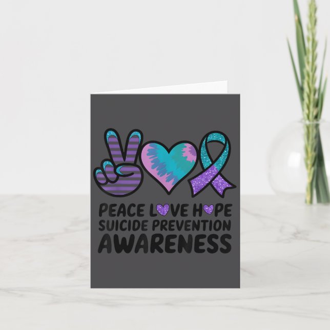 Carte Peace Love Hope Suicide Prevention Tie Dye Awarene (Devant)