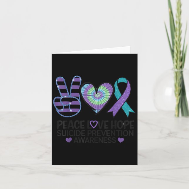 Carte Peace Love Hope Suicide Prevention Tie Dye Awarene (Devant)