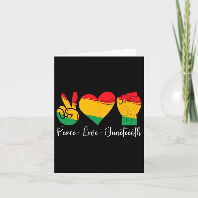 Carte Peace Love Junet1865 Black Pride Hommes Femmes K (Devant)