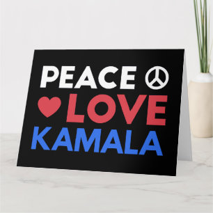 Carte Peace Love Kamala I - Kamala Harris Pour Président