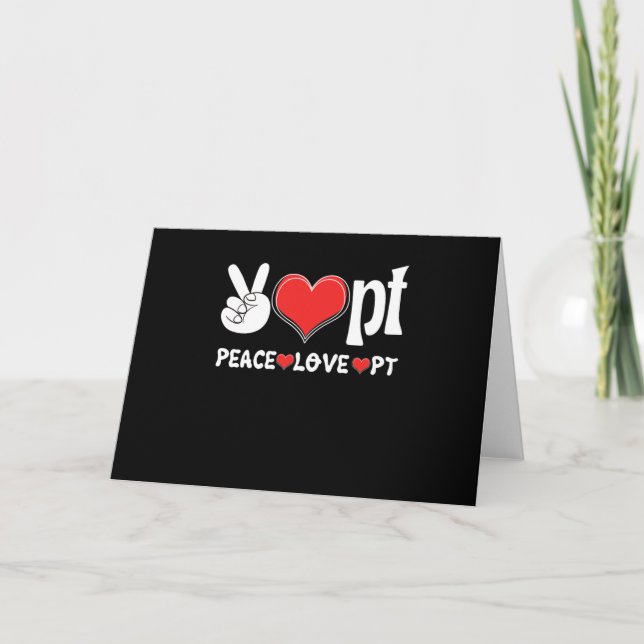 Carte Peace Love PT physiothérapeute (Devant)
