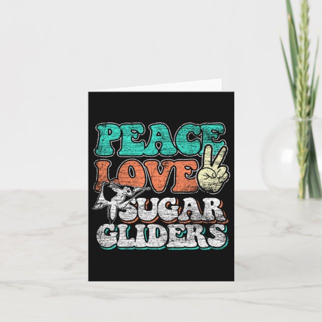 Carte Peace Love Sugar Gliders (Devant)