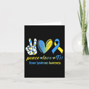 Carte Peace Love T21 Down Syndrome Sensibilisation S