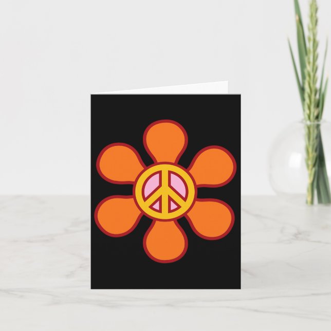 Carte Peace Sign Love 60s les années 70 Super Hippie Cos (Devant)