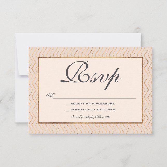 Carte Peach et Gold RSVP (Devant)