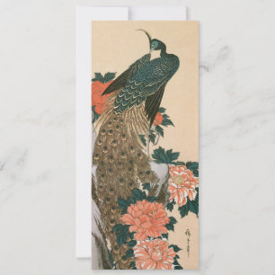 Carte Peacock and Peonies de Hiroshige, Art japonais
