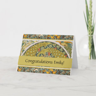 Carte Peacock Art Nouveau Style rond design complexe