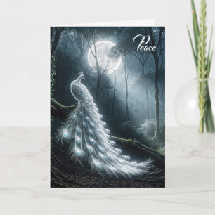 Carte Peacock Blanc En Sympathie Lune