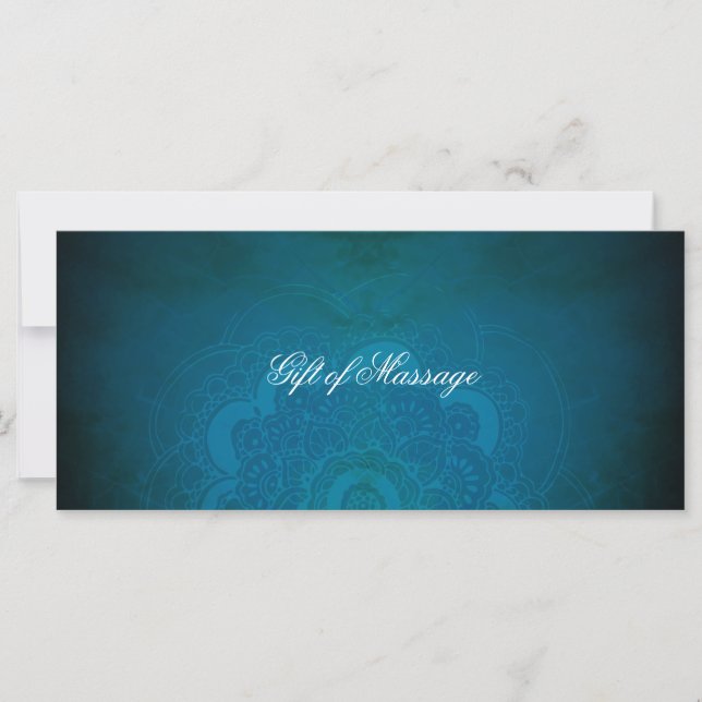 Carte Peacock Blue Zen Mandala Certificats cadeaux (Devant)