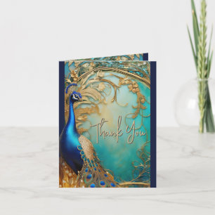 Carte Peacock merci Art nouveau vintage chic