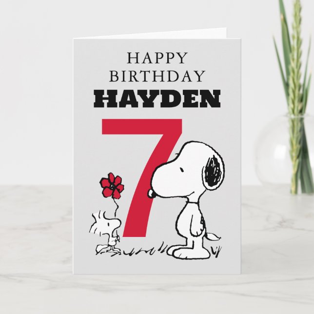 Carte PEANUTS | Snoopy Joyeux anniversaire (Devant)